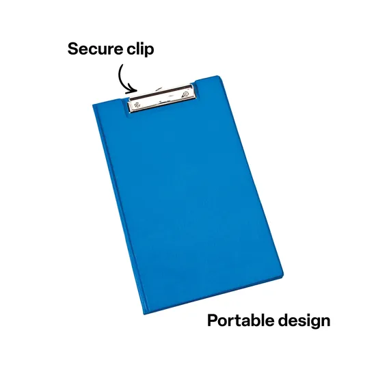 Idena A4 Clipboard Folder – PVC Coated Blue Clipboard With Lid And Inner Pocket - View #9