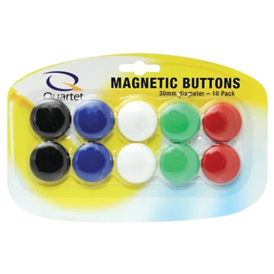 Quadient Coin Button Quartet Magnetic Buttons 30 mm Assorted – Pack of 10
