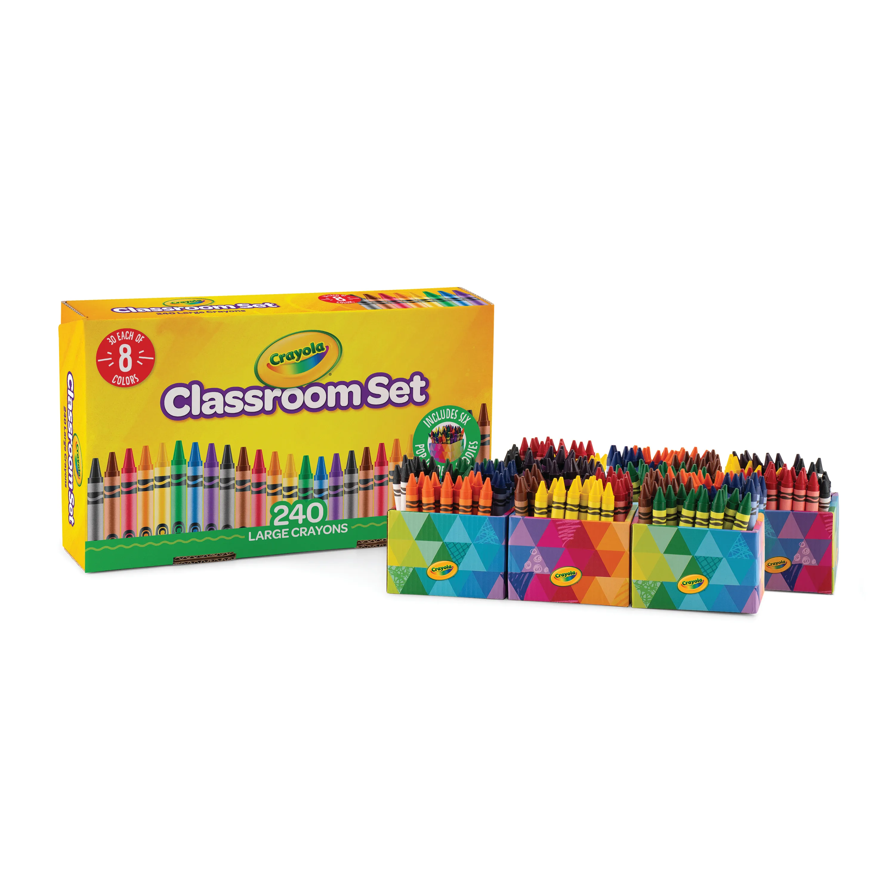 School Smart Large Crayons - 8 Pack Assorted Colors For Kids