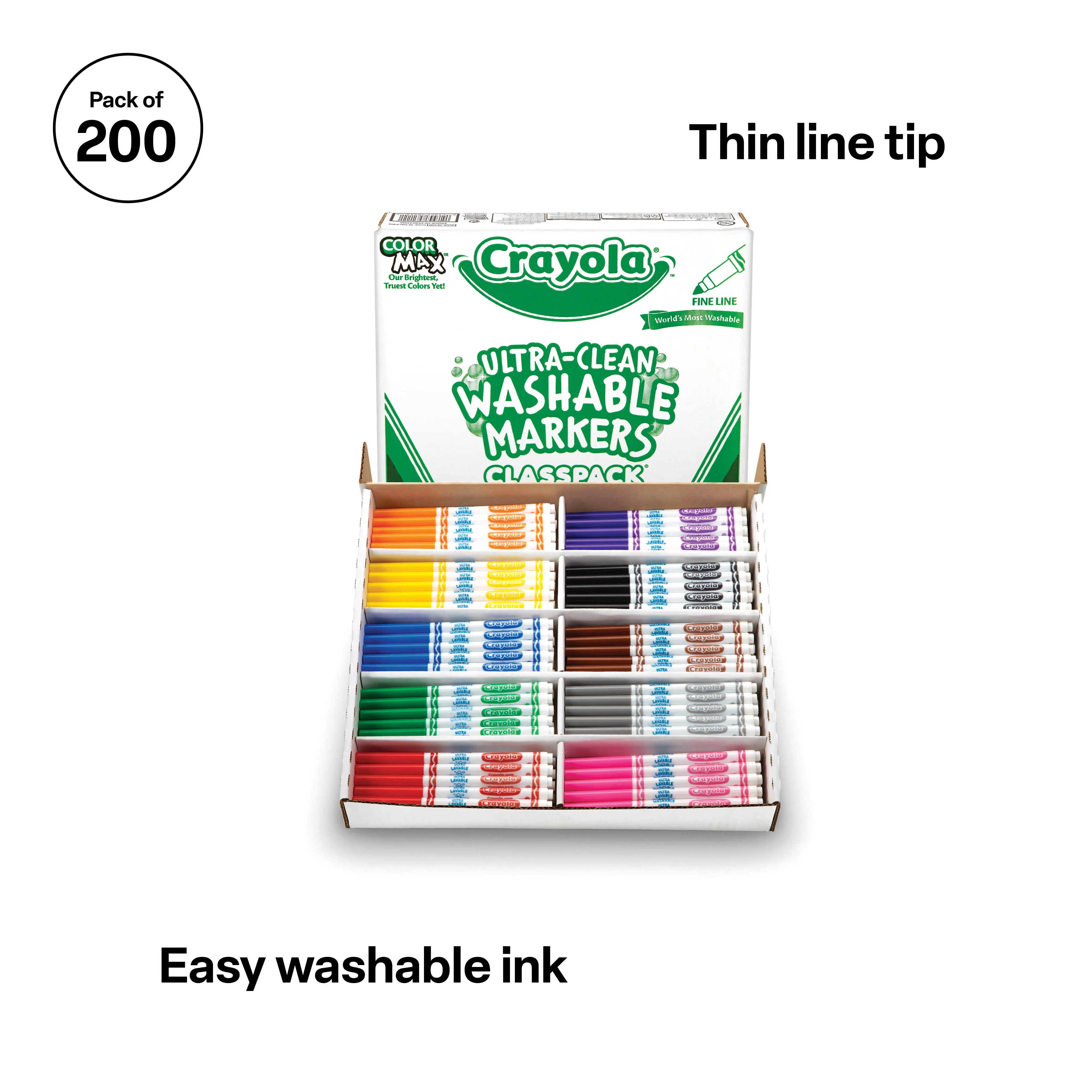 Crayola Fineline Washable Markers Pack of 200