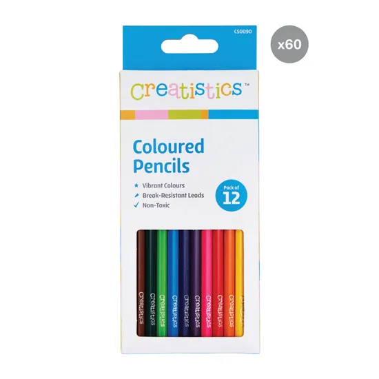 Creatistics Hexagonal Coloured Pencils - Pack of 12 x 60