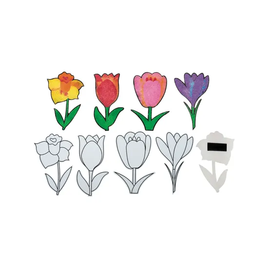 Glitter Art Flowers - Pack of 20