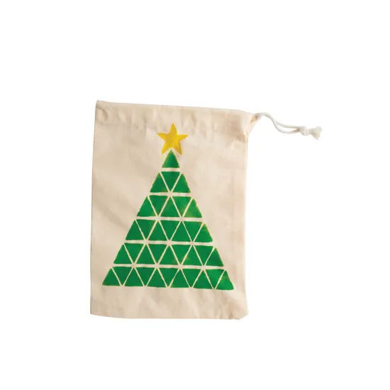 Calico Drawstring Bag Pack of 10