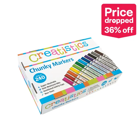 Creatistics Chunky Coloured Markers - Pack of 240