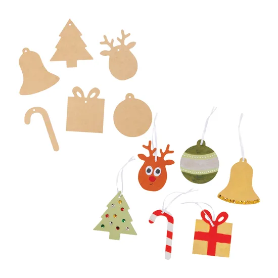 Christmas Wooden Ornaments - Pack of 30