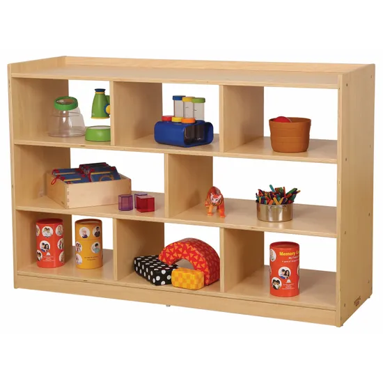 Rectangular Open Back Storage Natural Spaces Open-Back 3-Shelf Storage