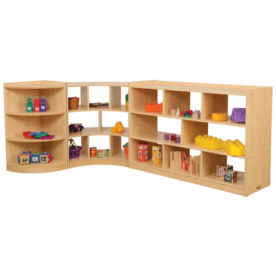 Rectangular Open Back Storage Natural Spaces Open-Back 3-Shelf Storage Kit - Set of 3