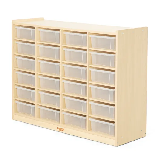 Natural Spaces 24-Compartment Storage Unit with Plastic Containers