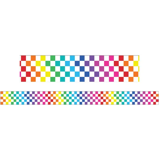Rainbow Checkered Border – Pack of 12