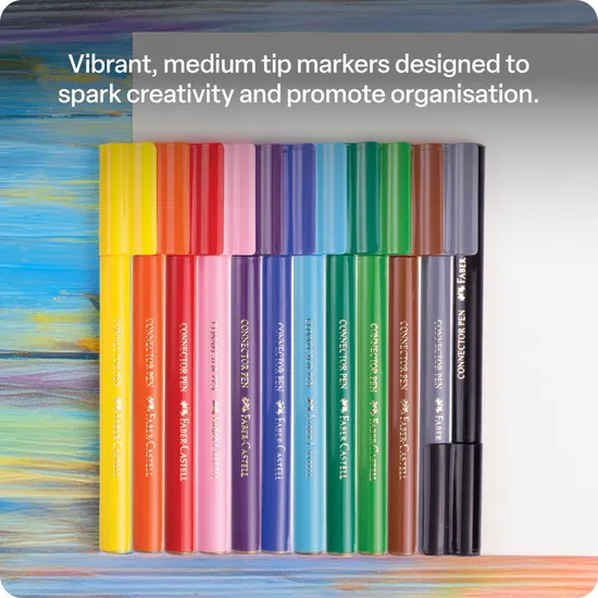 Faber-Castell Connector Colour Pens Pack of 12
