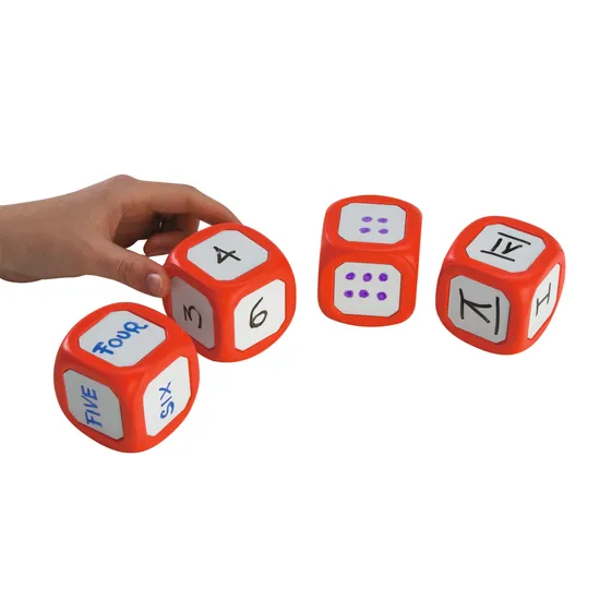 Teachables Write-On Wipe-Off Dice – Set of 4