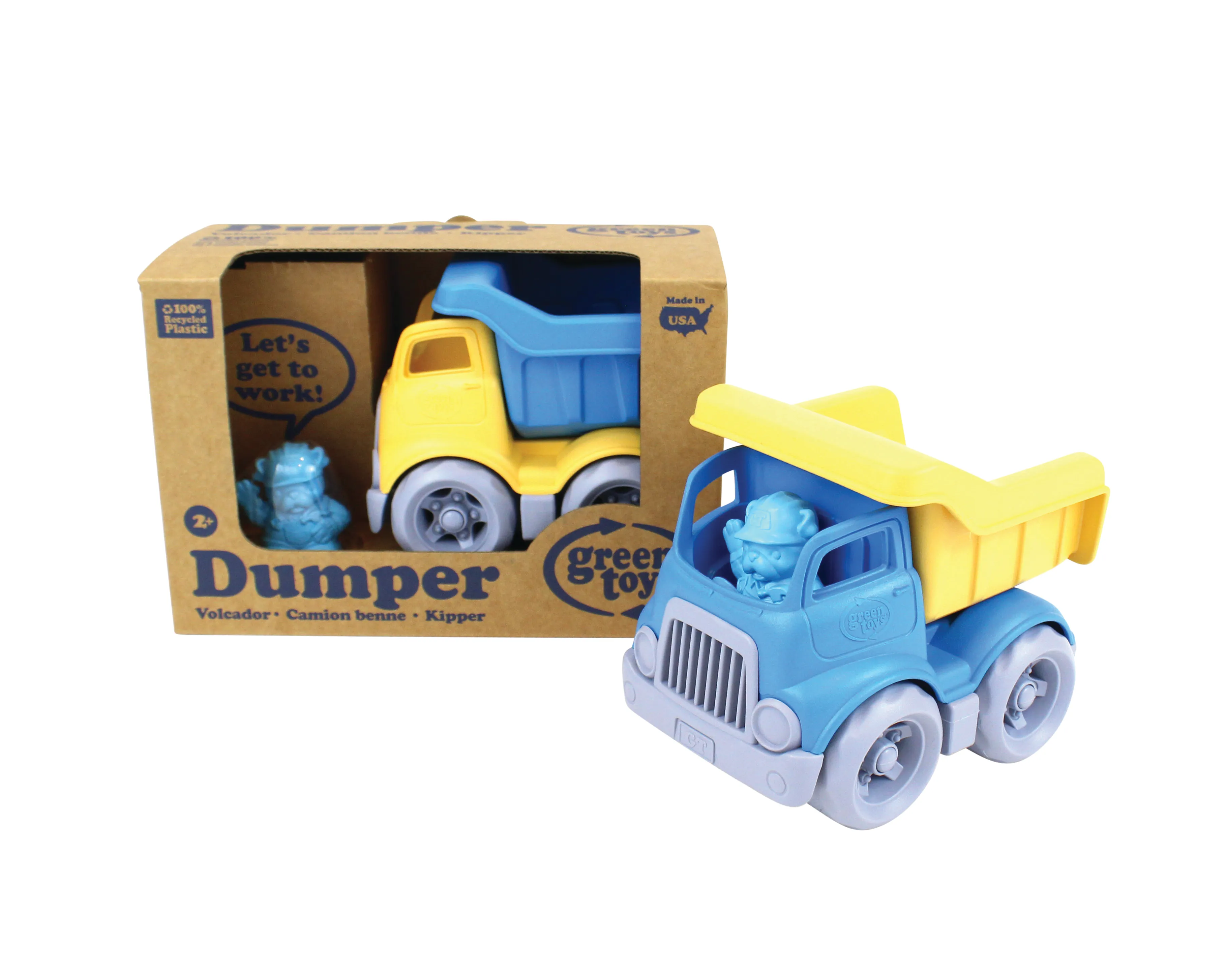 Green Toys Construction Vehicle 3-Pack - Recycled Plastic Trucks With Workers For Toddlers