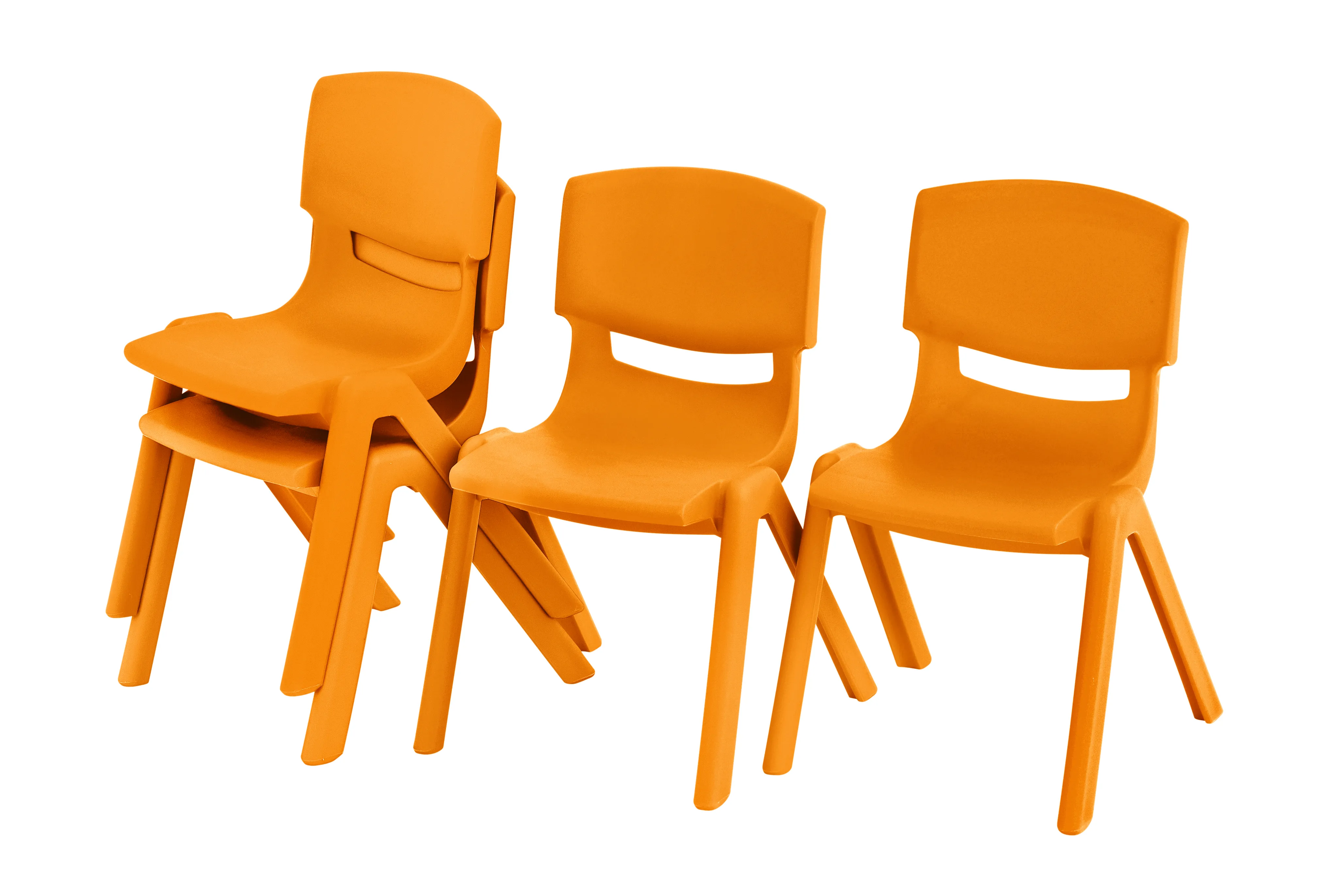 Ergerite Stackable Plastic Student Chair Orange 40 cm Seat Height