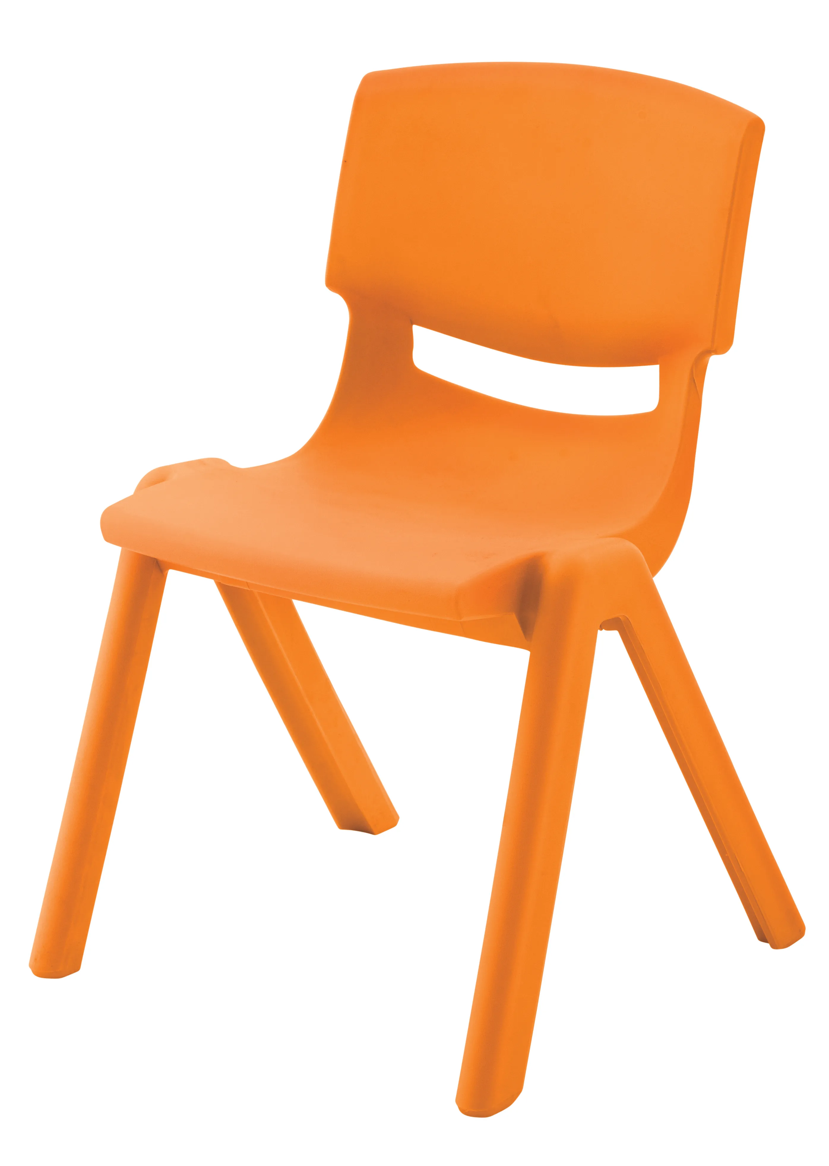 Ergerite Stackable Plastic Student Chair Orange 40 cm Seat Height