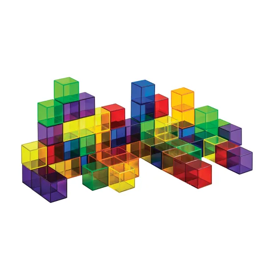 Learning Blocks Transparent Teachables - Transparent Coloured Blocks - 60 Pieces