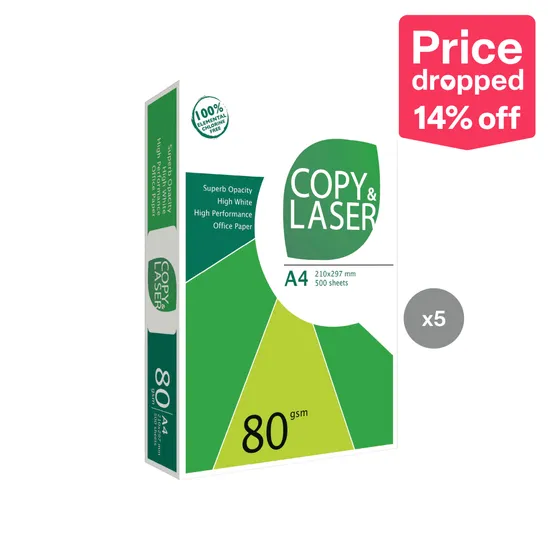 A4 Copy Paper 80 gsm – 5 x Packs of 500