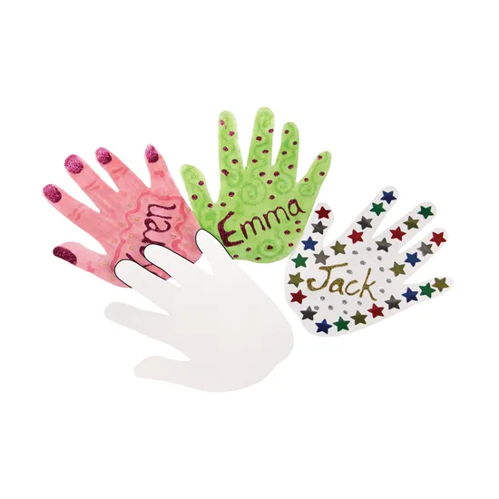 Stuffed Hand Shape White Cardboard Hand Shapes 240 gsm - Pack of 100