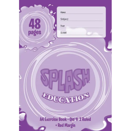 Exercise Book Splash Splash Exercise Book A4 QLD Year 2 48p