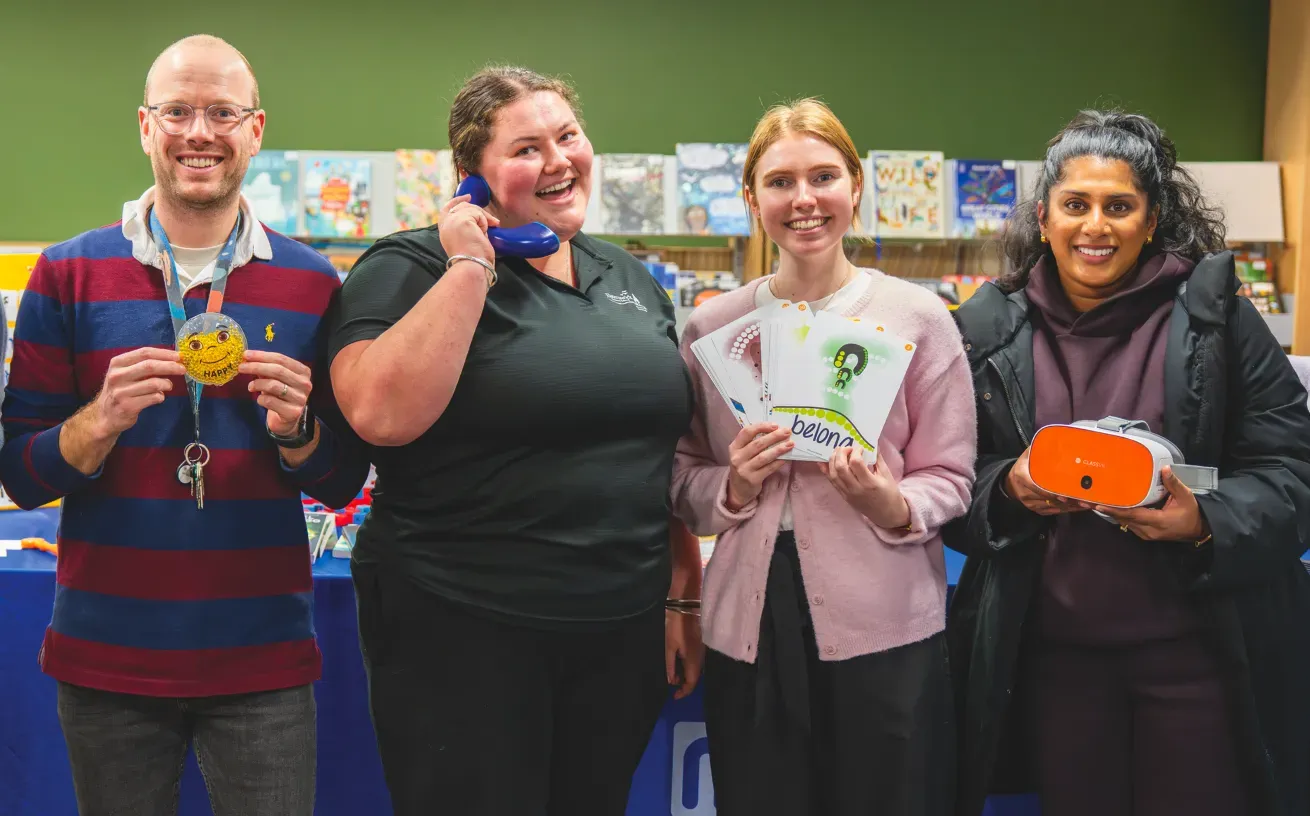 Teachers enjoying themselves at an MTA product showcase