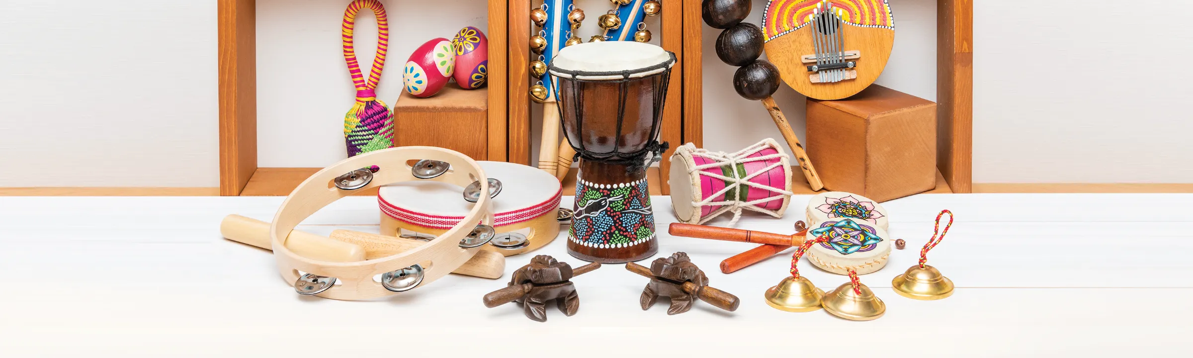 A collection of musical instruments from around the world