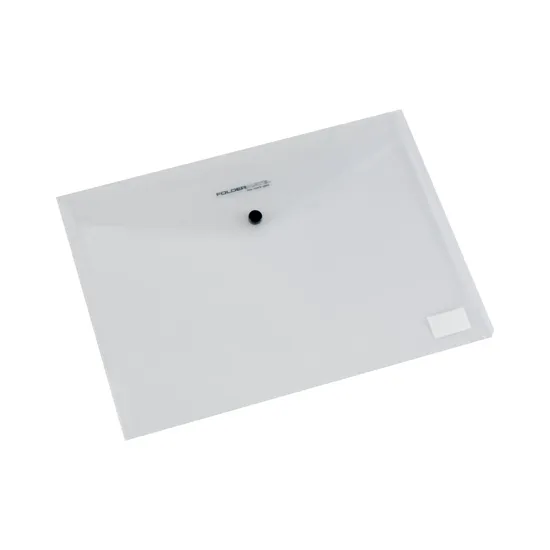 Teachables A4 Button Document Wallets Clear – Pack of 5