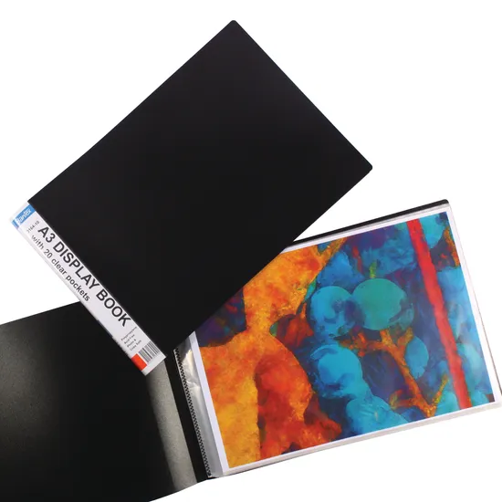 Marbig A3 Non-Refillable Landscape Display Book – 20 Pockets, Insert Cover