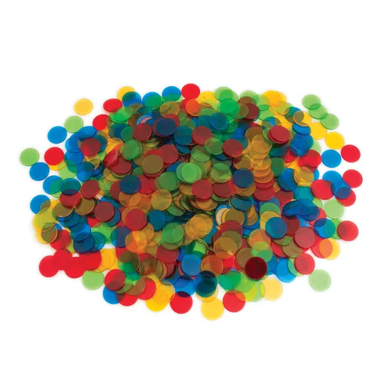 Teachables Translucent Round Counters – 2.5cm, 4 Colours, 1000 Pieces