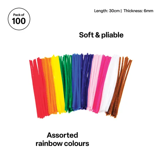 Assorted Coloured Pipe Cleaners Pack of 100 MTA Catalogue