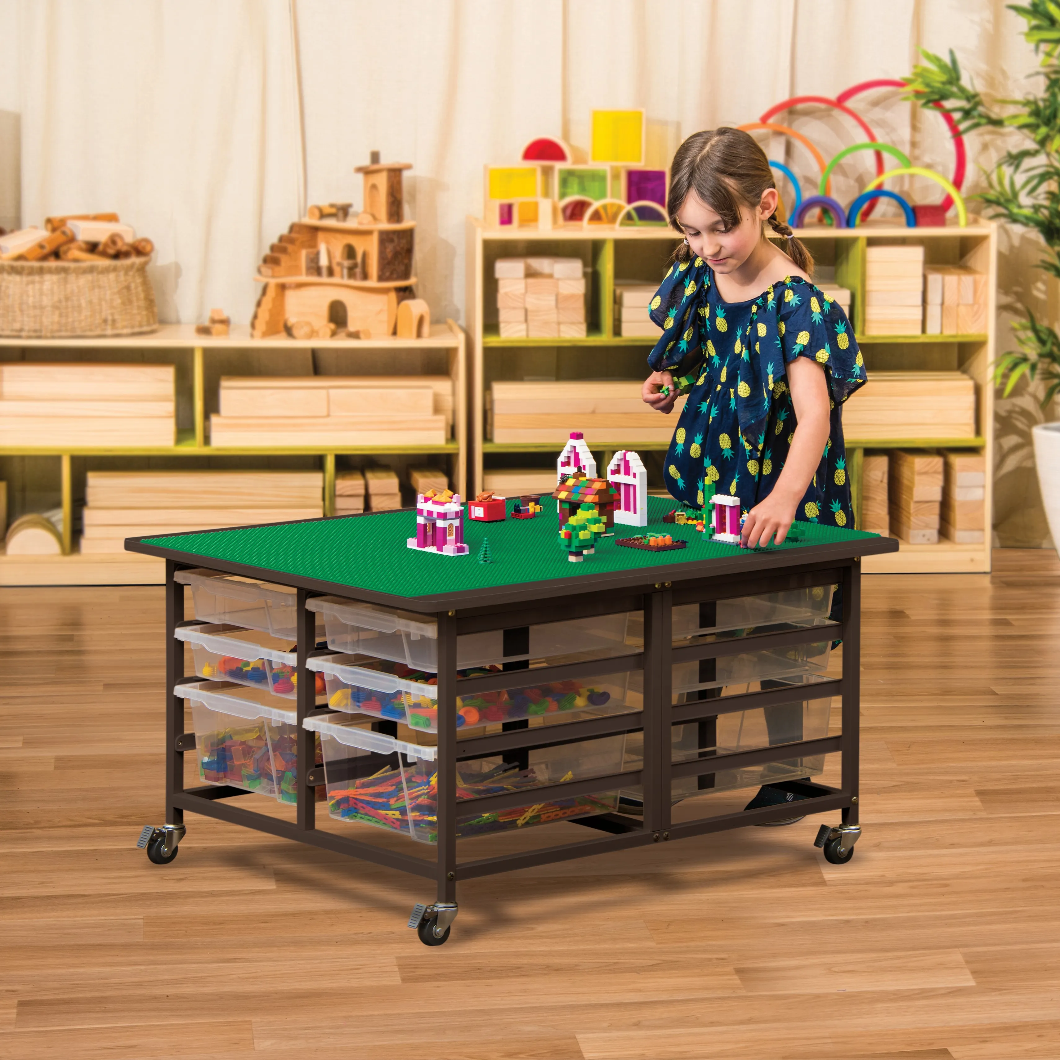 Ergerite Brick Construction Table with Trays