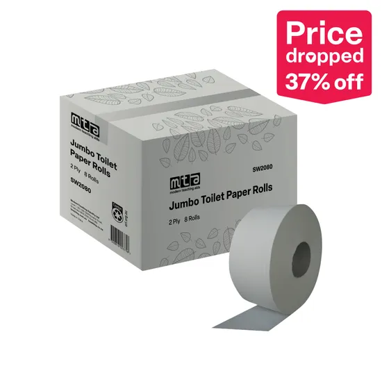 MTA Jumbo Toilet Paper Rolls 2Ply, Pack of 8