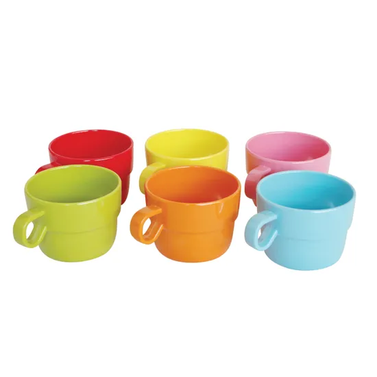 Melamine Stacking Mug Set of Assorted Colour 7cm