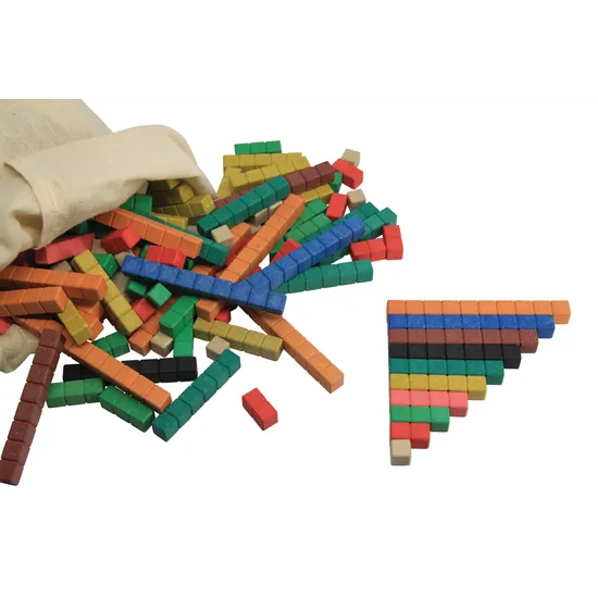 Children Using Color Rods Teachables Eco-Wood Coloured Rods – Wooden, Set of 126 in Bag