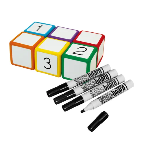 Teachables Dice – 6-Face, 5 cm, Write-On/Wipe-Off, Pack