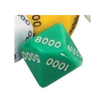 Teachables Dice – 10 Faces, 0000–9000, Green, Single Unit