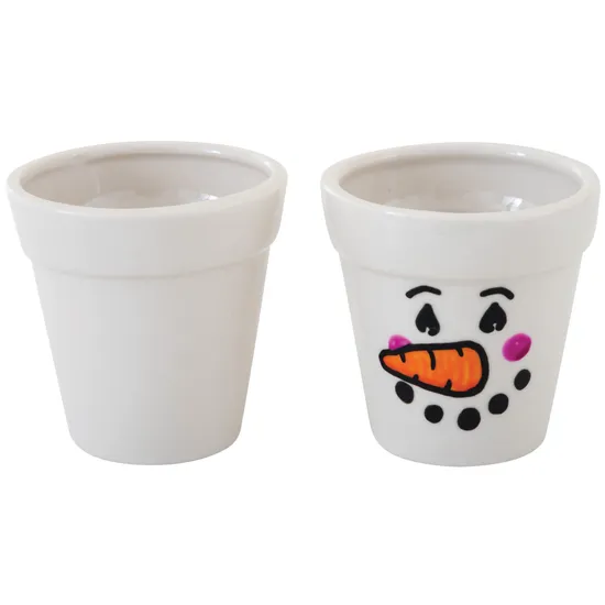 Porcelain Flower Pot - Pack of 4