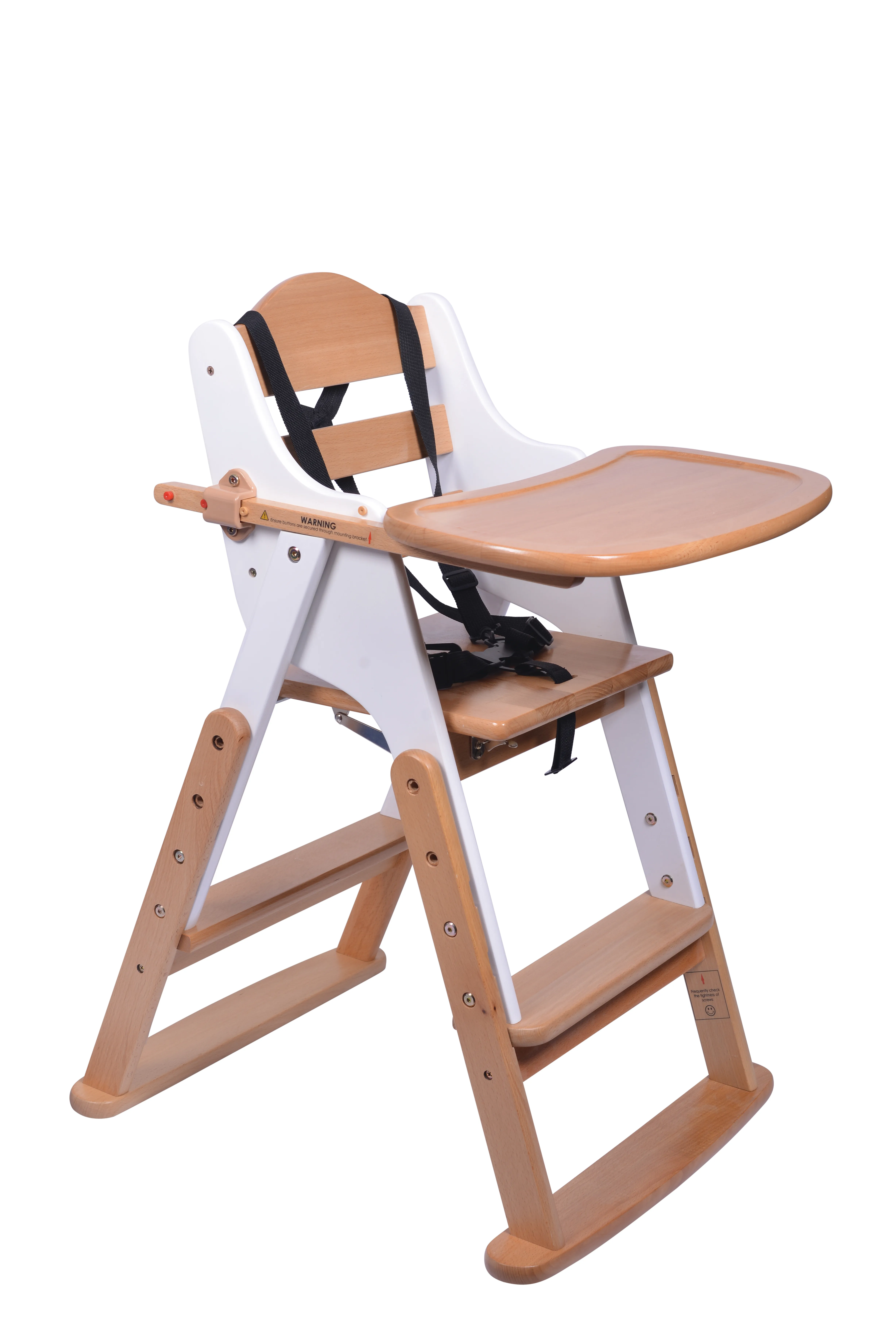 Wooden High-Low Feeding Chair White