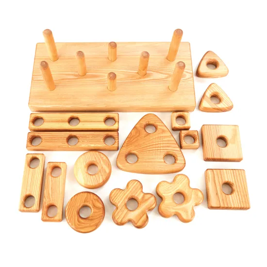 Child Development Stacking Blocks Toddler Block Set Wooden Stack