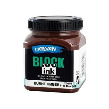 Derivan Block Printing Ink 250 ml - Burnt Umber